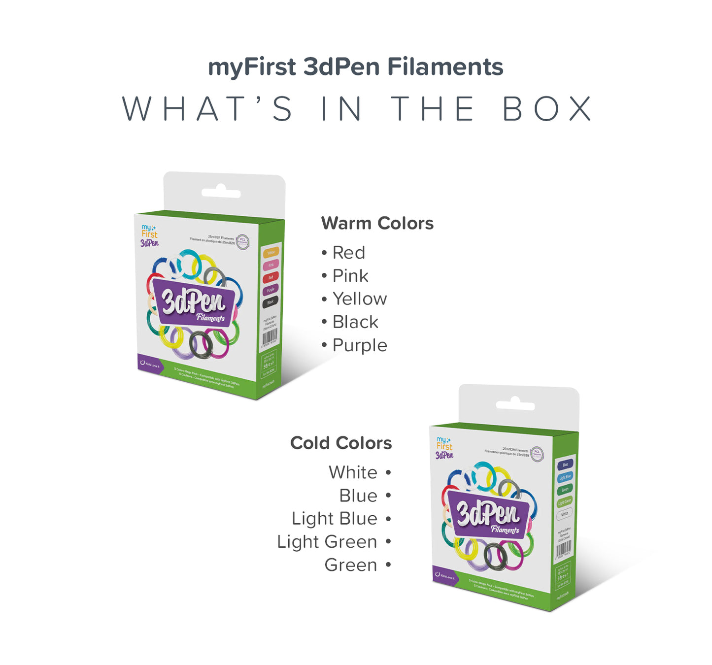 Filament Refill for 3dPen Make | PCL 5 Colors