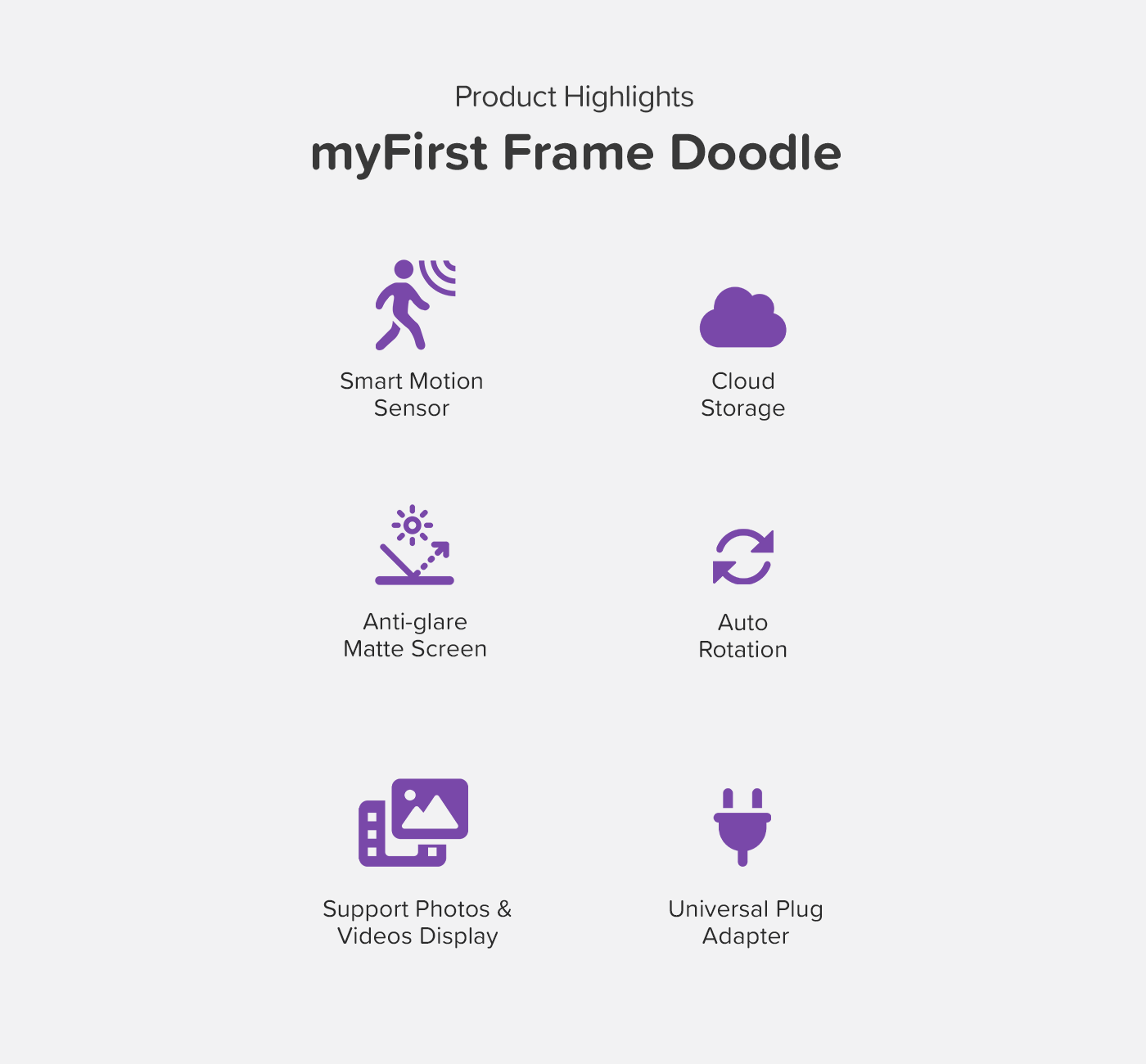 Digital Photo Frame | 9 Inch Personalized Gift | myFirst Frame Doodle