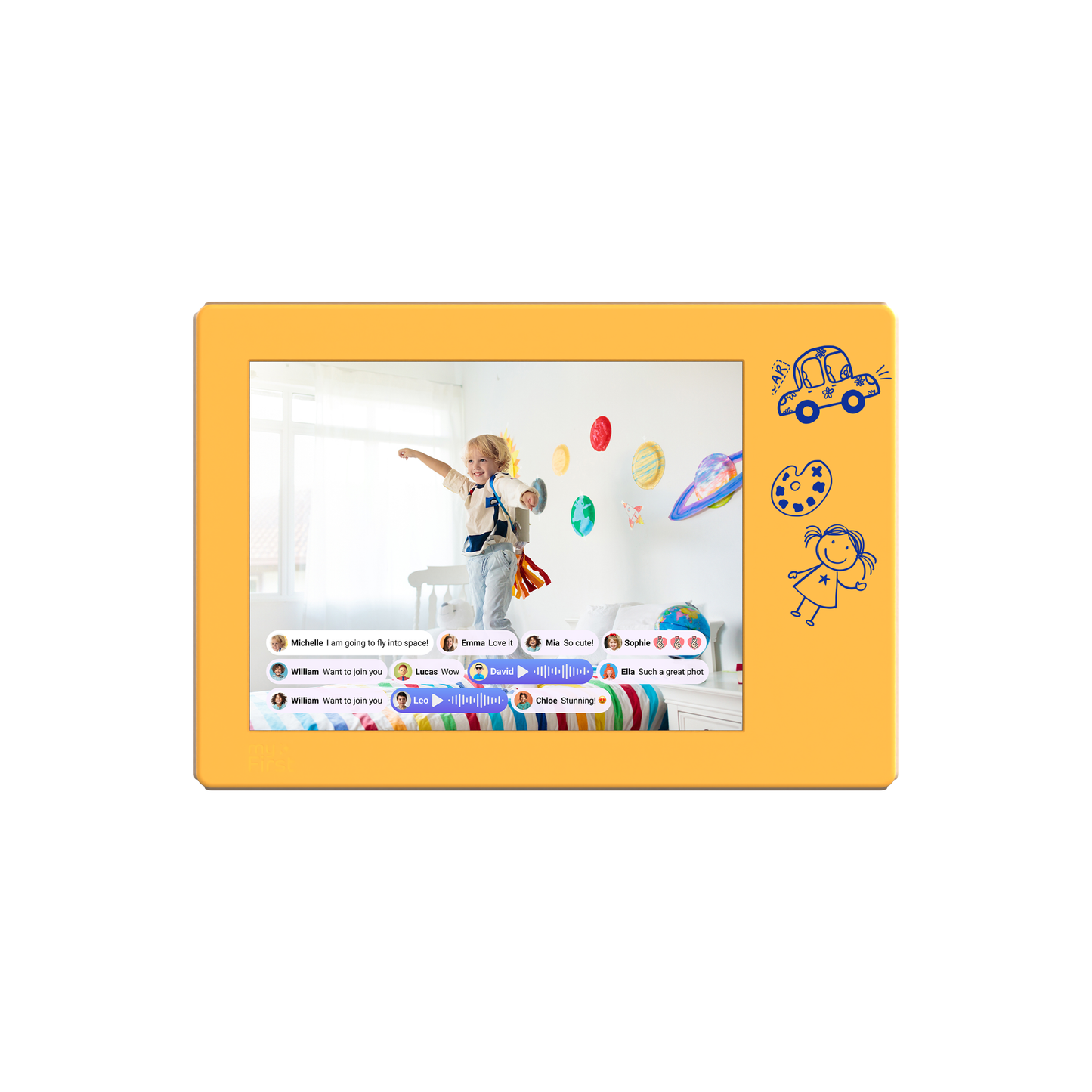 Digital Photo Frame | 9 Inch Personalized Gift | myFirst Frame Doodle