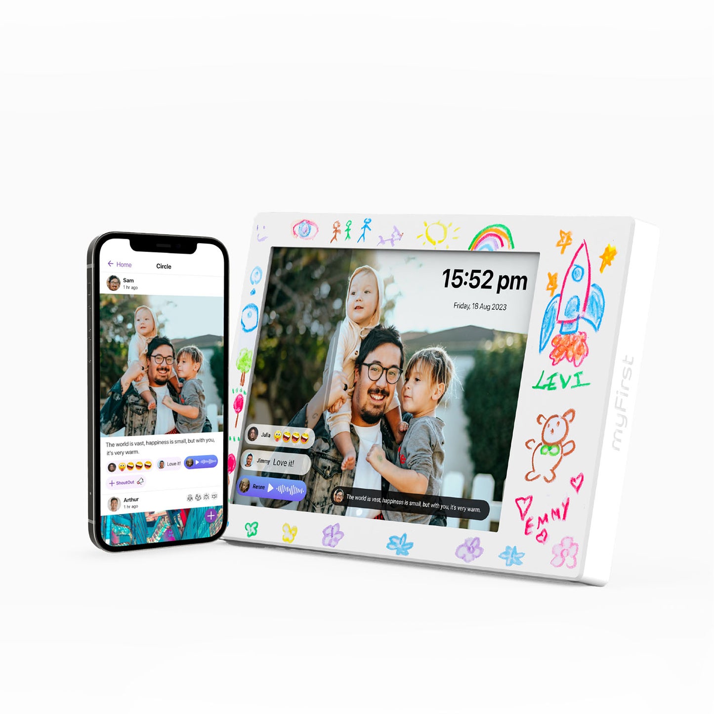 Digital Photo Frame | 9 Inch Personalized Gift | myFirst Frame Doodle