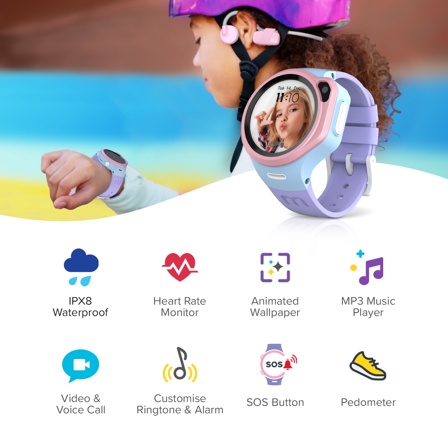 4G Kids Smartwatch with GPS Tracking, Video Call (Round) | myFirst Fone R1s